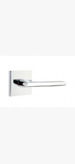 EMTEK HELIOS LEVER WITH SQUARE ROSETTE PRIVACY LH POLISHED CHROME (US26) 5210