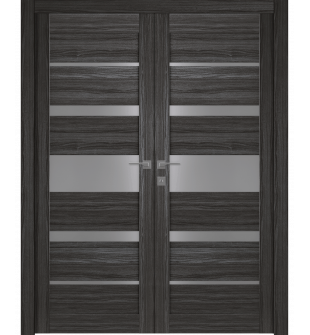 Kina Vetro Gray Oak Double Doors