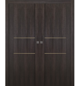 Avon 01 2H Gold Veralinga Oak Double Pocket Doors