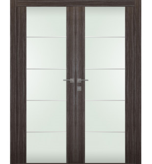 Palladio 202 4H Vetro Gray Oak Double Doors