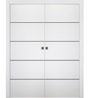 Smart Pro 4H Black Polar White Double Pocket Doors