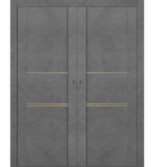 Avon 01 3H Gold Dark Urban Double Pocket Doors