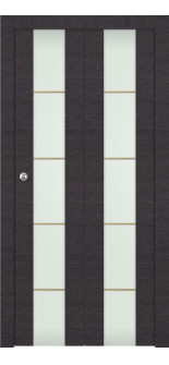 Avanti 202 4H Gold Strips Vetro Black Apricot Bi-fold Doors