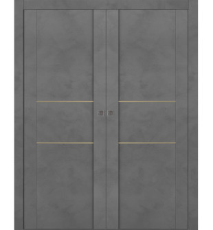 Avon 01 2H Gold Dark Urban Double Pocket Doors
