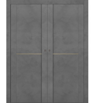 Avon 01 1H Gold Dark Urban Double Pocket Doors