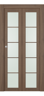 Avon 5 Lite Vetro Pecan Nutwood Bi-fold Doors