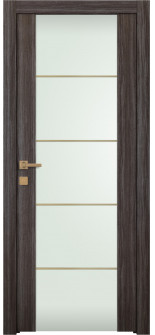 Palladio 202 4H Gold Strips Vetro Gray Oak Swing Doors