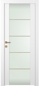 Smart Pro H3g 4H Gold Strips Vetro Polar White Swing Doors