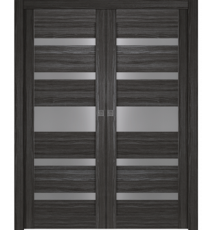 Gina Vetro Gray Oak Double Pocket Doors