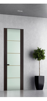 Avon 202 4H Gold Strips Vetro Veralinga Oak Frameless Doors