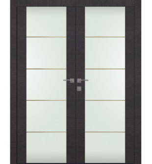 Avanti 202 4H Gold Strips Vetro Black Apricot Double Doors