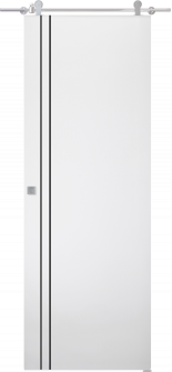 Smart Pro 2V Black Polar White Barn Doors