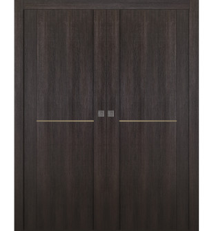 Avon 01 1H Gold Veralinga Oak Double Pocket Doors