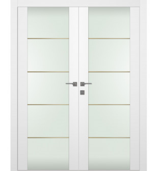 Smart Pro H3g 4H Gold Strips Vetro Polar White Double Doors