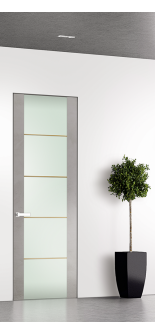 Avon 202 4H Gold Strips Vetro Light Urban Frameless Doors