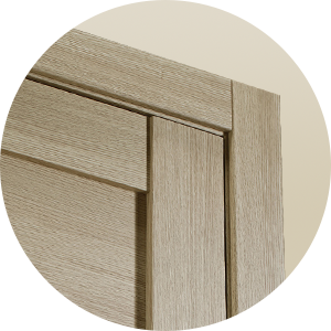 Mirella Vetro Gray Oak is a stile and rail door